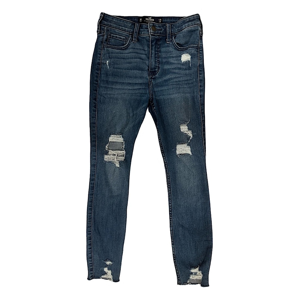 HOLLISTER - Dark Denim Slightly Distressed Skinny Jeans